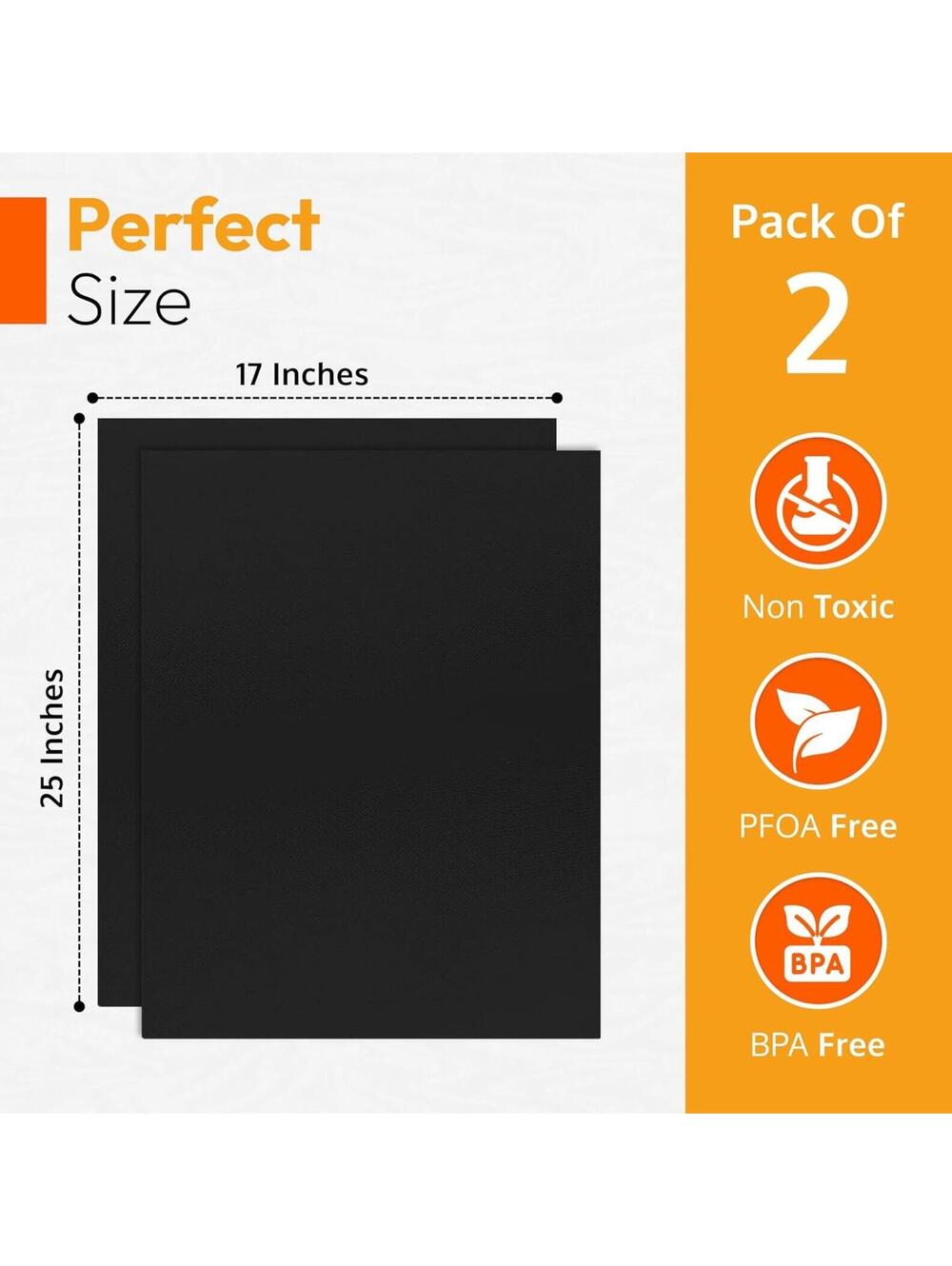 Oven Liner 2-Pack | 17" x 25" | Non-Stick, Heavy Duty, BPA & PFOA Free
